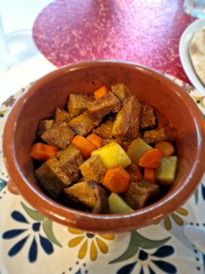 Seitan stew 🍲 at Humus Vegan Tenerife in Tenerife