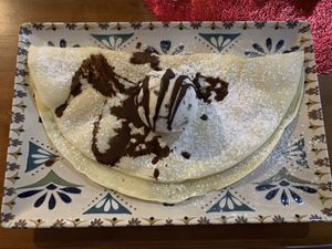  Crêpe mit Stracciatella-Eis  at Humus Vegan Tenerife in Tenerife
