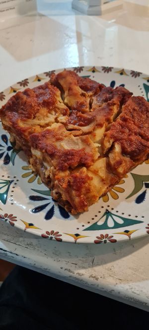 Lasagne at Humus Vegan Tenerife in Tenerife