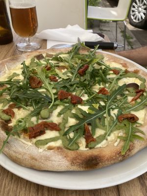 Pizza with Pesto  at Humus Vegan Tenerife in Tenerife