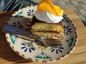 Orange cake at Humus Vegan Tenerife in Tenerife