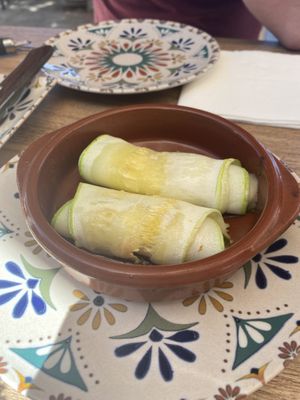 Zucchini rolls (so good!)  at Humus Vegan Tenerife in Tenerife