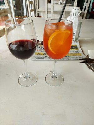 Vegan wine and Spritz at Humus Vegan Tenerife in Tenerife