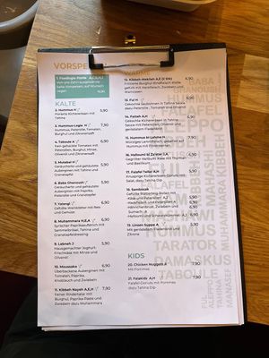 Speisekarte  at Foodlogie in Essen