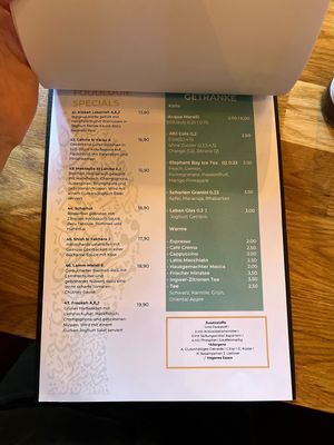 Speisekarte  at Foodlogie in Essen