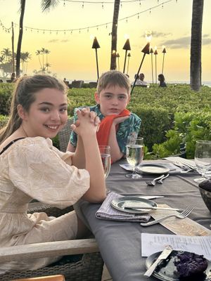 Beautiful dining   at Brown's Beach House in Kohala Coast