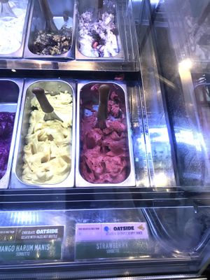 Some of the vegan gelato  at Gelato Secrets in Sanur