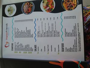 Everybody's menu at Happy Friends in Rhodes