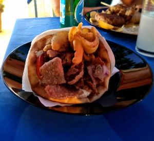 Vegan gyros at Happy Friends in Rhodes