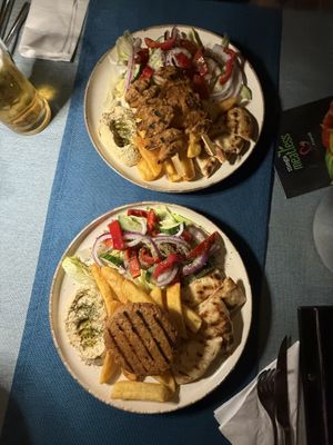 Greek Burger and Souvlaki   at Happy Friends in Rhodes