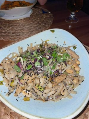 Pad Thai with huera 'chicken' at Cala Petita in Mallorca