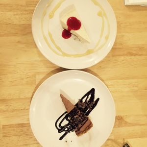 chocolate tart and cheesecake  at Raw8 Cafe in Osaka