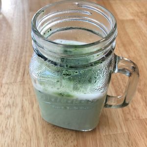 Matcha soy latte at Raw8 Cafe in Osaka