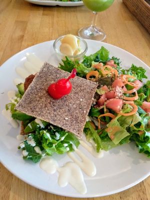 The Raw Vegan Burger at Raw8 Cafe in Osaka