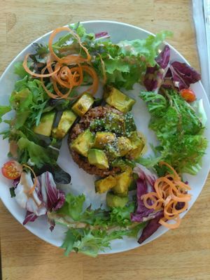 Raw avocado salad at Raw8 Cafe in Osaka