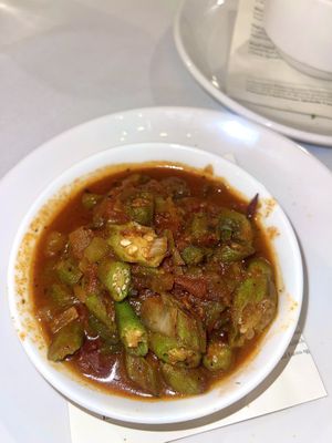 okra and tomato side  at Restaurant Beatrice in Dallas