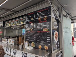 Menu and exterior at Bowl in Graz