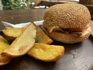 Chilean Seitan Sandwich w Chimichurri  at TierraLibre in Santiago