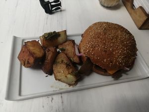 La Choria (I think) burger at TierraLibre in Santiago