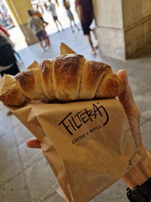 Filled croissant coco at Filteraj Specialty Coffee & Shop in Zagreb