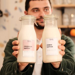 inhouse made milks
 at Filteraj Specialty Coffee & Shop in Zagreb