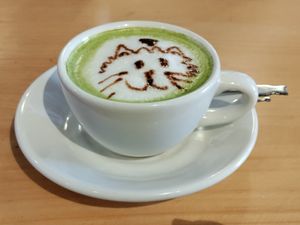 Matcha latte at 31 Gatitos in Mexico City