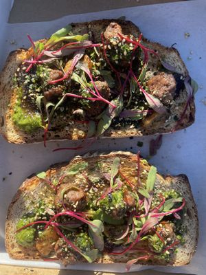 Umami toast   at Plantiful Superfoods in Seattle