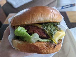 Monterey Burger at Plantiful Superfoods in Seattle