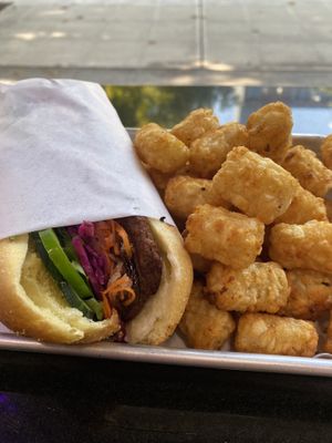 Banh mi burger   at Plantiful Superfoods in Seattle