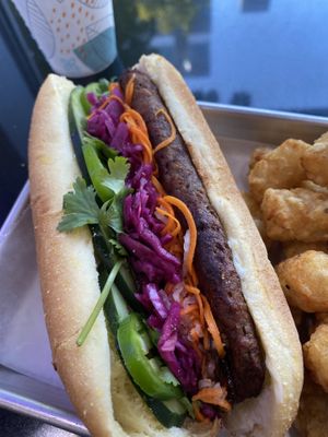 Banh mi burger  at Plantiful Superfoods in Seattle