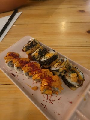Tropico and Tempura rolls at Sushi World in Medellin