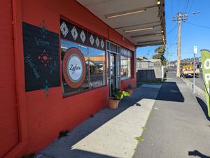 Outside at Zafira Fine Foods in Moonah