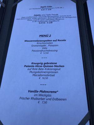 menu  at Körle und Adam in Stuttgart
