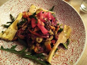 Lentil salad with artichokes at Körle und Adam in Stuttgart