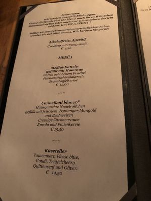 Menu  at Körle und Adam in Stuttgart