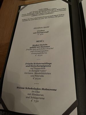 Menu  #Veganuary at Körle und Adam in Stuttgart