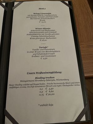 Menu  #Veganuary at Körle und Adam in Stuttgart