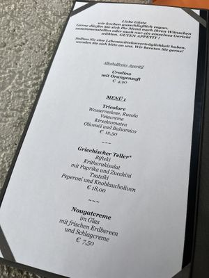 Menu   at Körle und Adam in Stuttgart