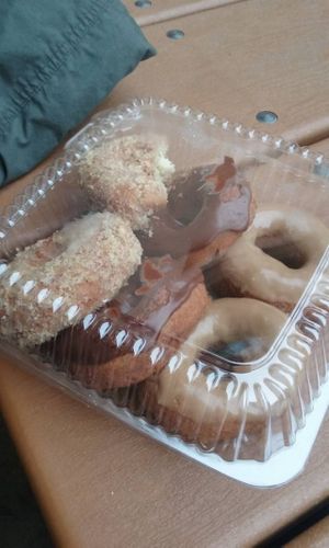 Selection of vegan donuts (they are marked as vegan, not all their donuts are vegan). Don' miss the vegan chocolate donut at Whole Foods Market in San Mateo