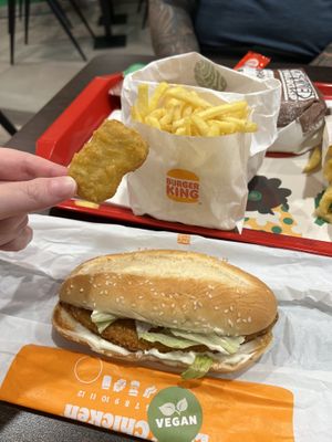 Vegan nugs and a chick’n sandwich   at Burger King in Vienna