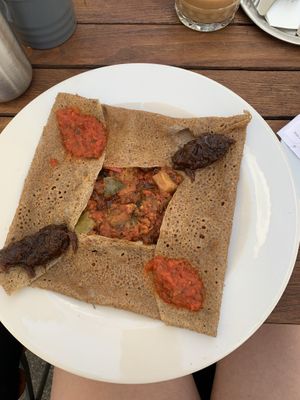 Gluten-free Crêpe with vegetables  at Norma 23 in Ljubljana