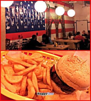 Deluxe burger and fries at M.O.B. - Cite de la Mode in Paris