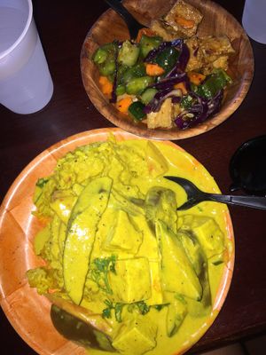The coconut yellow curry was AMAZING  at Da Spot in Honolulu