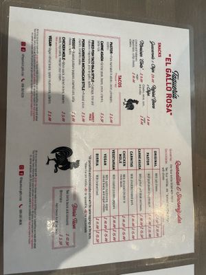 Menu  at Taqueria El Gallo Rosa in Honolulu