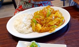 Singapore noodles with jasmine rice at Simply Thai in Fort Collins