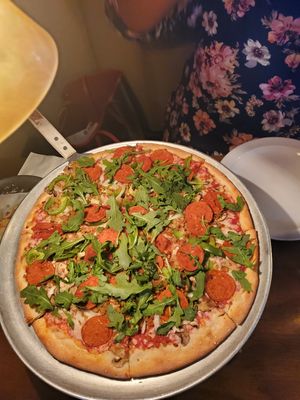 Large thin crust Vegan Works pizza at Pizza Heaven Bistro in Phoenix