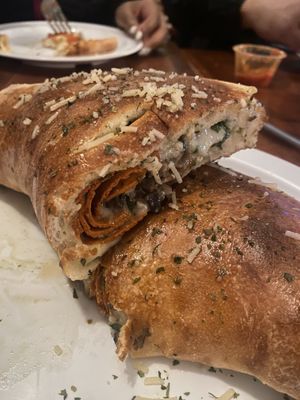 Inside of the calzone  at Pizza Heaven Bistro in Phoenix