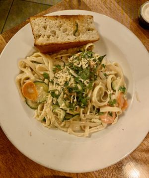 Vegan Alfredo at Pizza Heaven Bistro in Phoenix