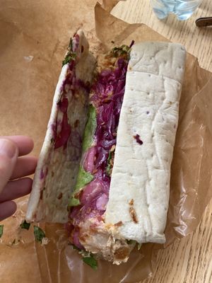 Pulled roots wrap  at ARKET Café in Stockholm