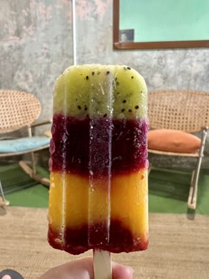 Ice lolly made of fruit   at Kneading Peace in Malacca